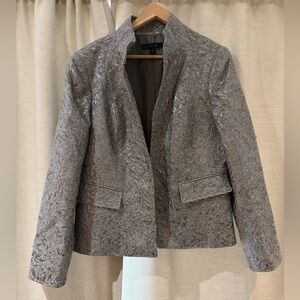 Lafayette 148 New York Silver Metallic fancy Blazer